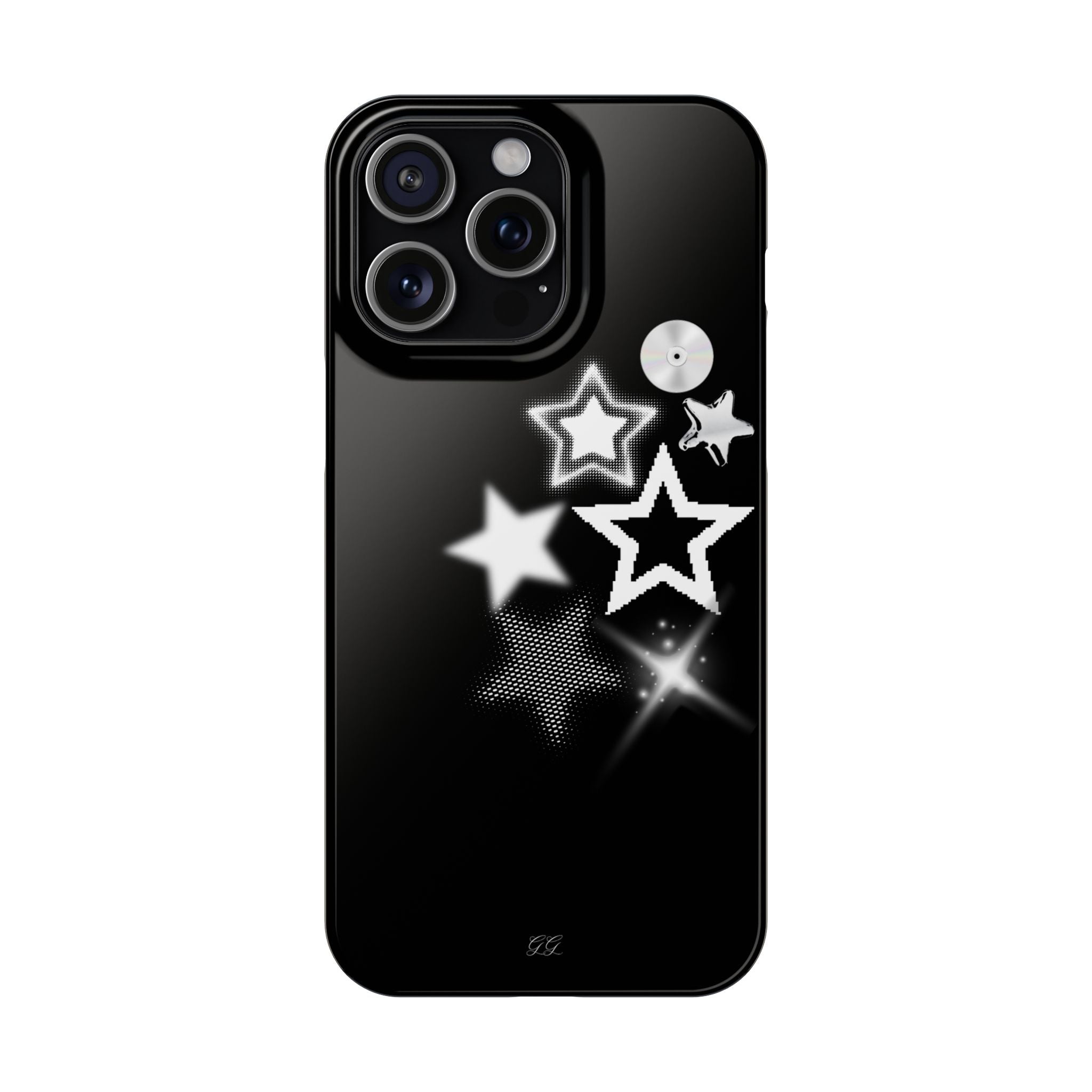 Black Slim iphone case design with stars