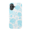 Blue Coastal Charm Slim Phone Case - Beach-Inspired Shell Design