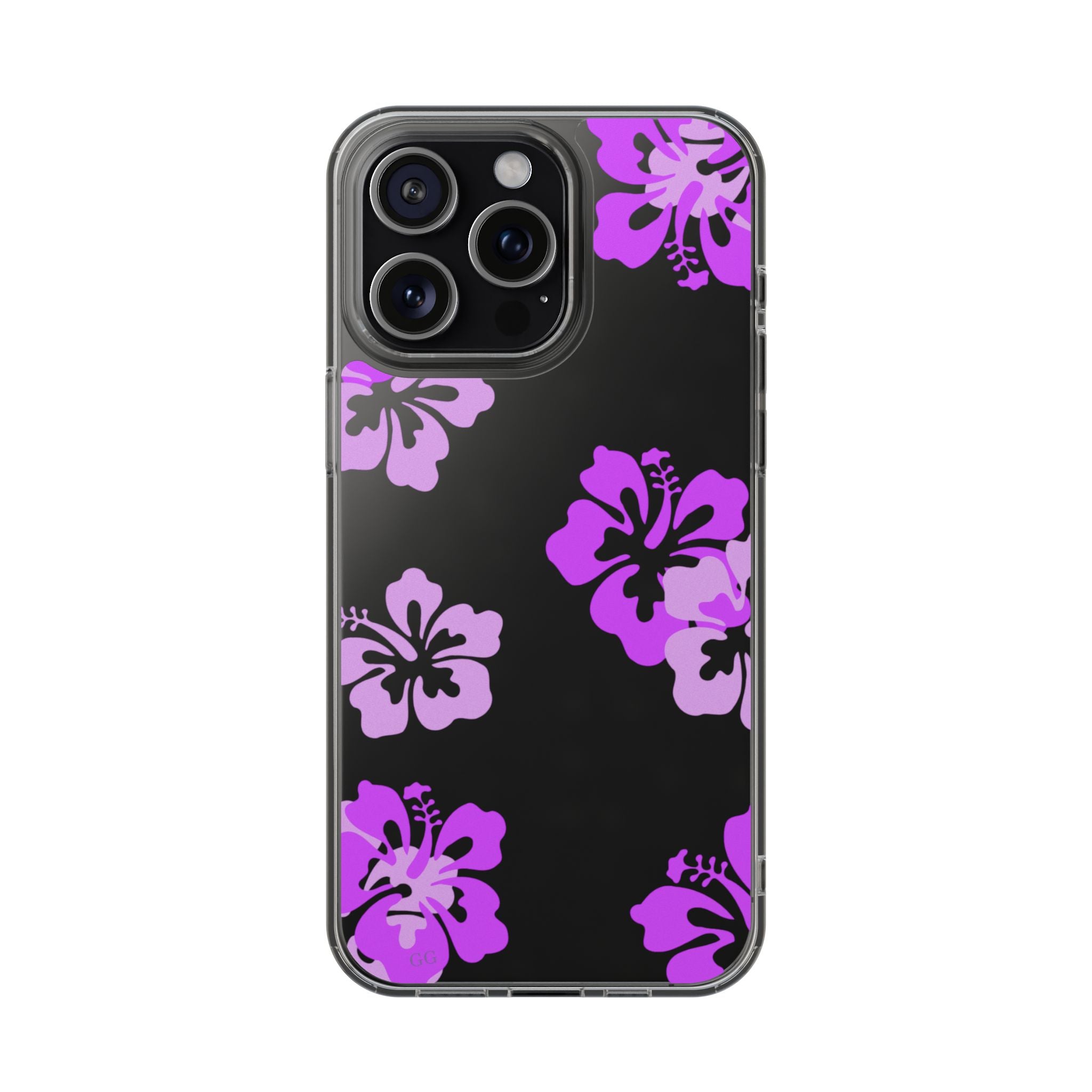 Island Blossom Purple hibiscus Phone Case-Clear impact-Resistant