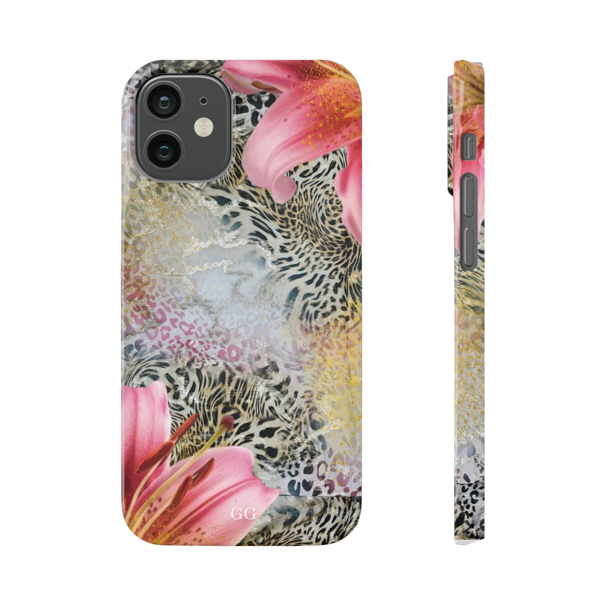 Floral Leopard Print Slim Case for iPhone