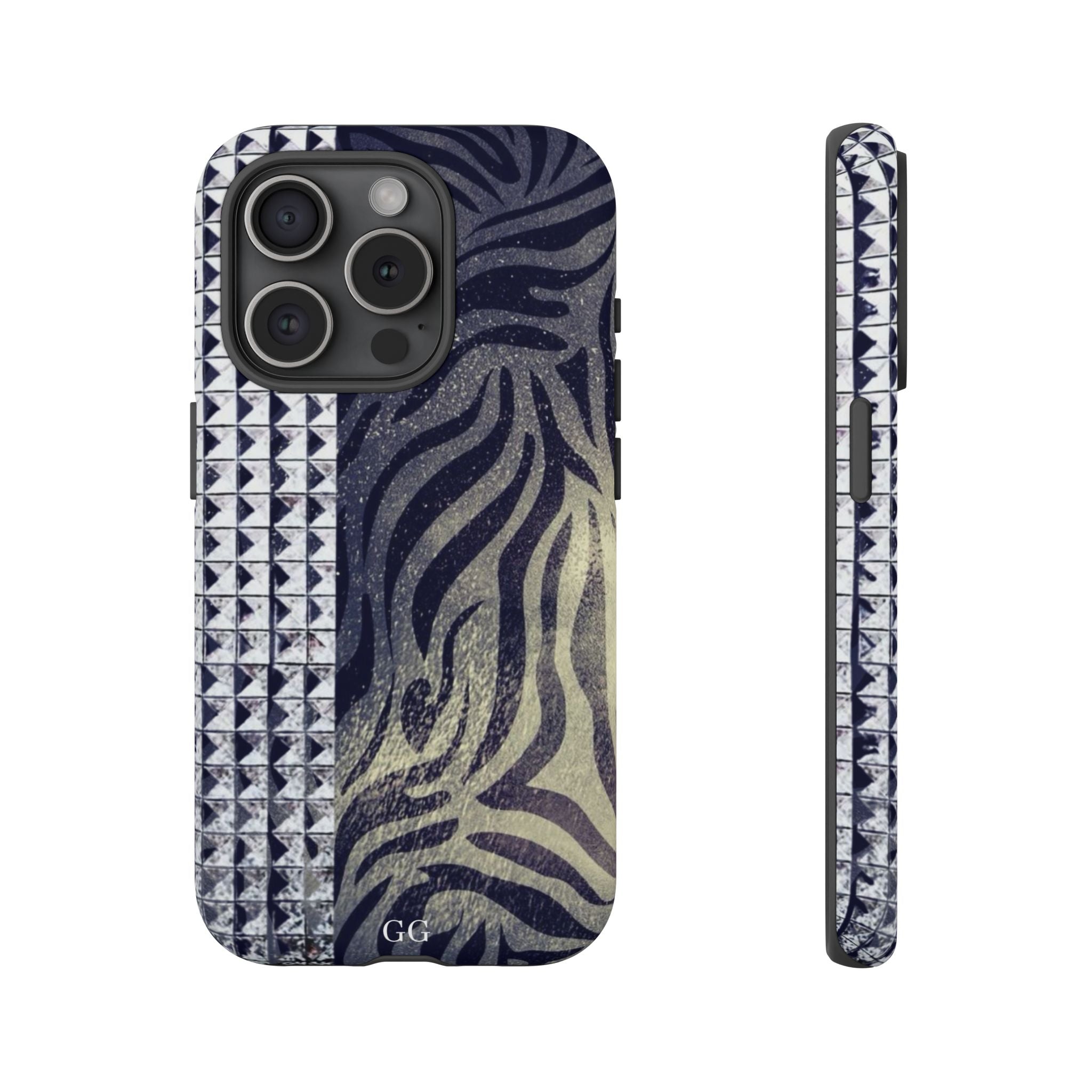 Zebra Studded Design Tough Phone Case — iPhone Cover