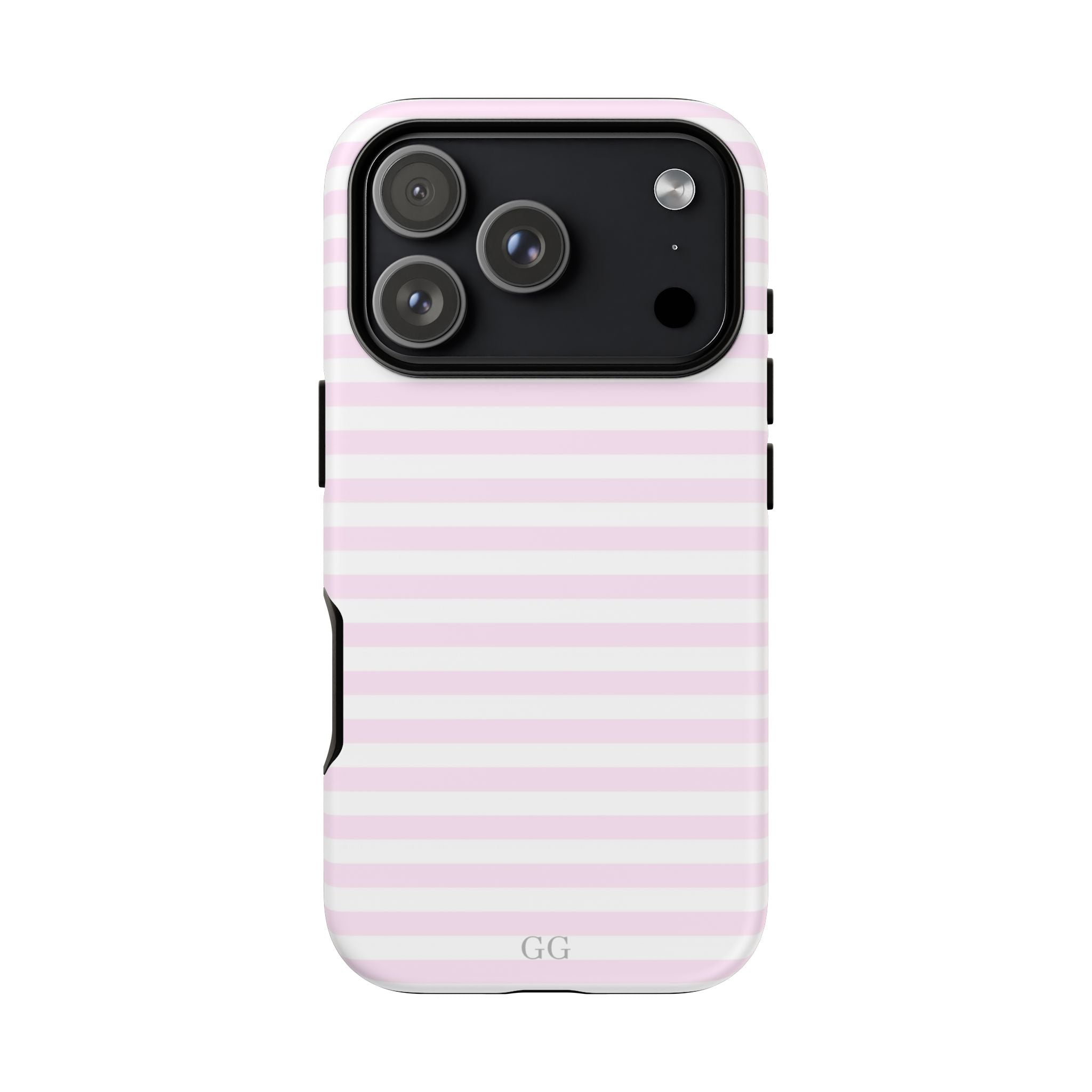 Pastel Pink Striped Tough Phone Case — Slim iPhone Cover