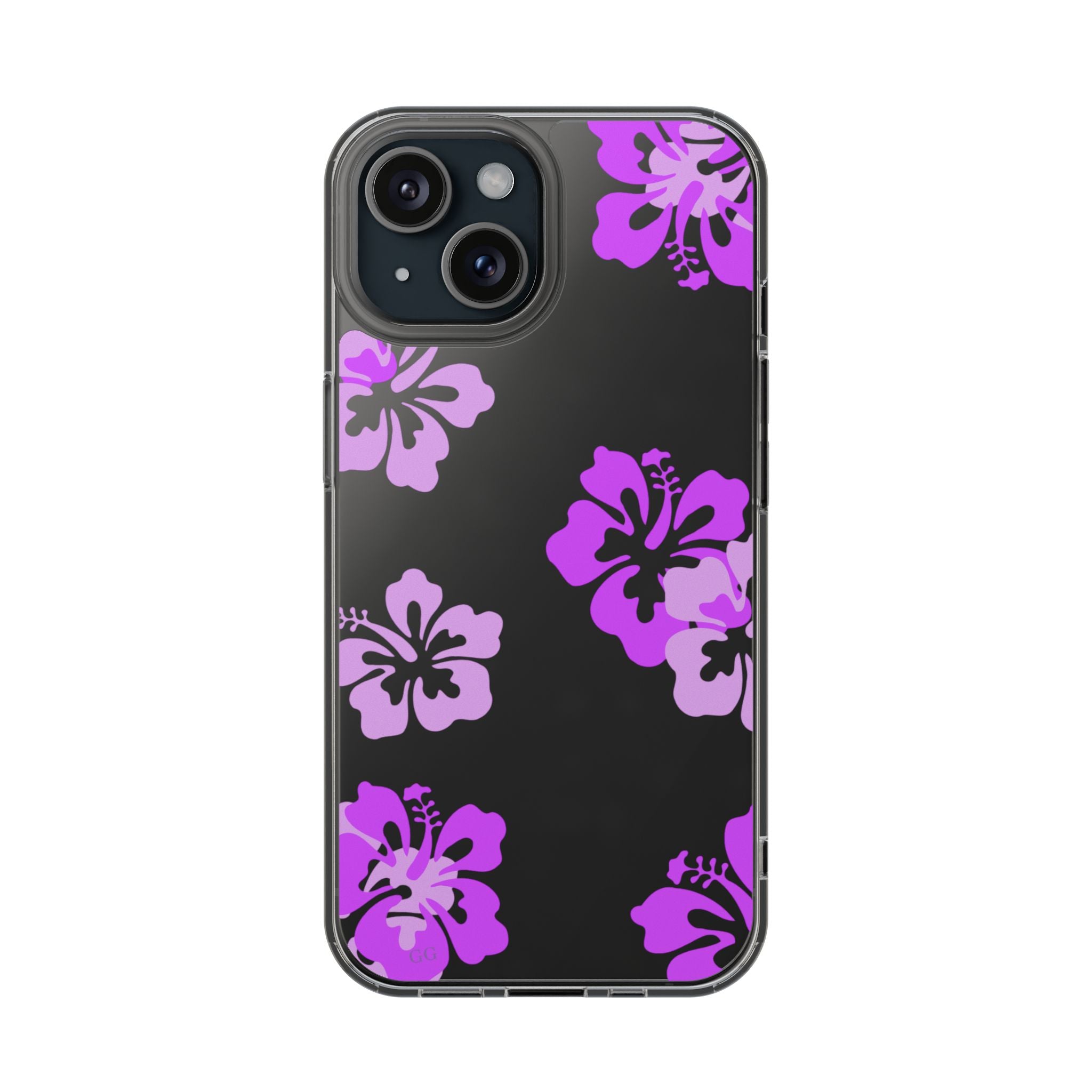 Island Blossom Purple hibiscus Phone Case-Clear impact-Resistant