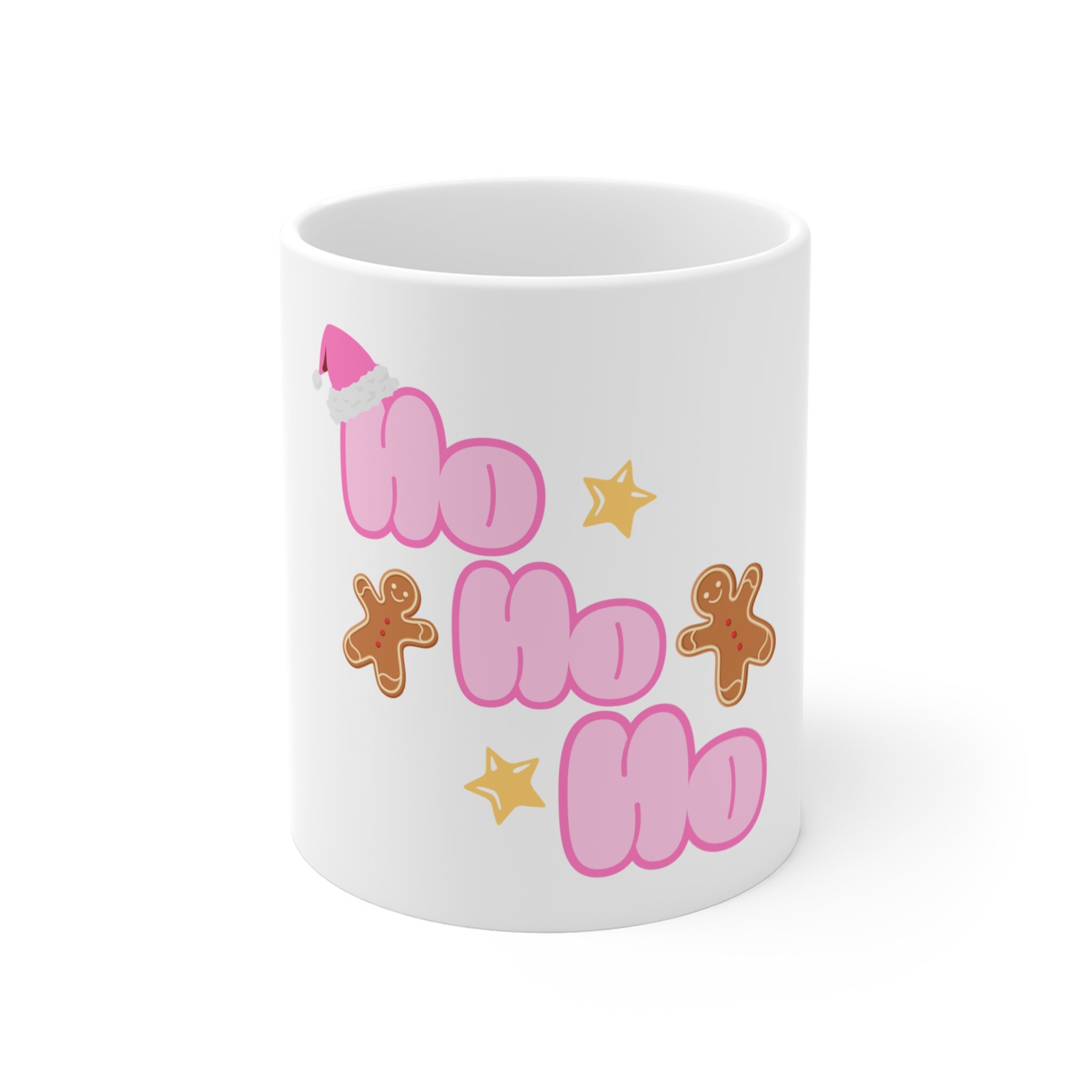 Festive Christmas Mug - 'Ho Ho Ho' with Gingerbread Design