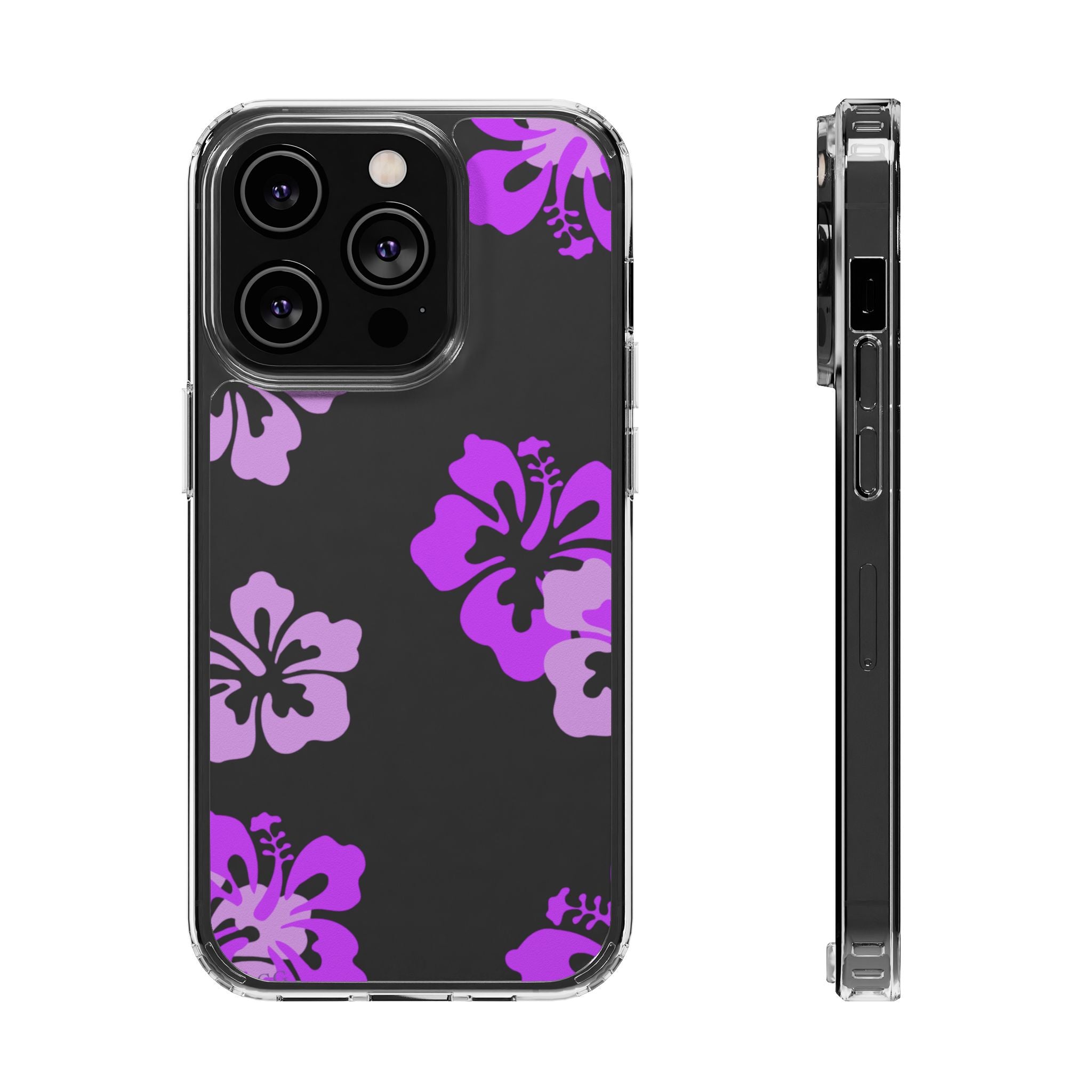 Island Blossom Purple hibiscus Phone Case-Clear impact-Resistant