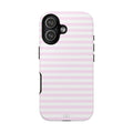Pastel Pink Striped Tough Phone Case — Slim iPhone Cover