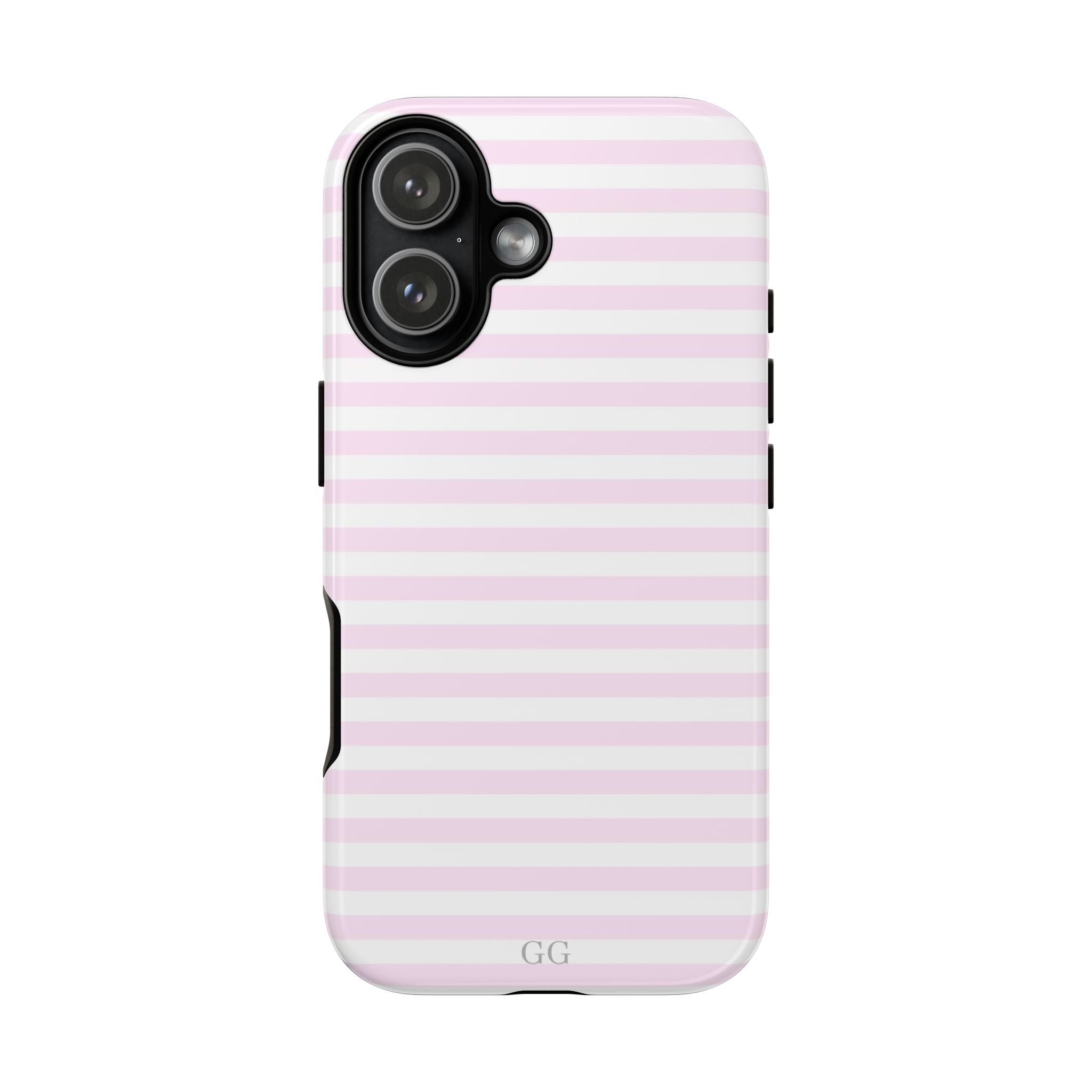 Pastel Pink Striped Tough Phone Case — Slim iPhone Cover
