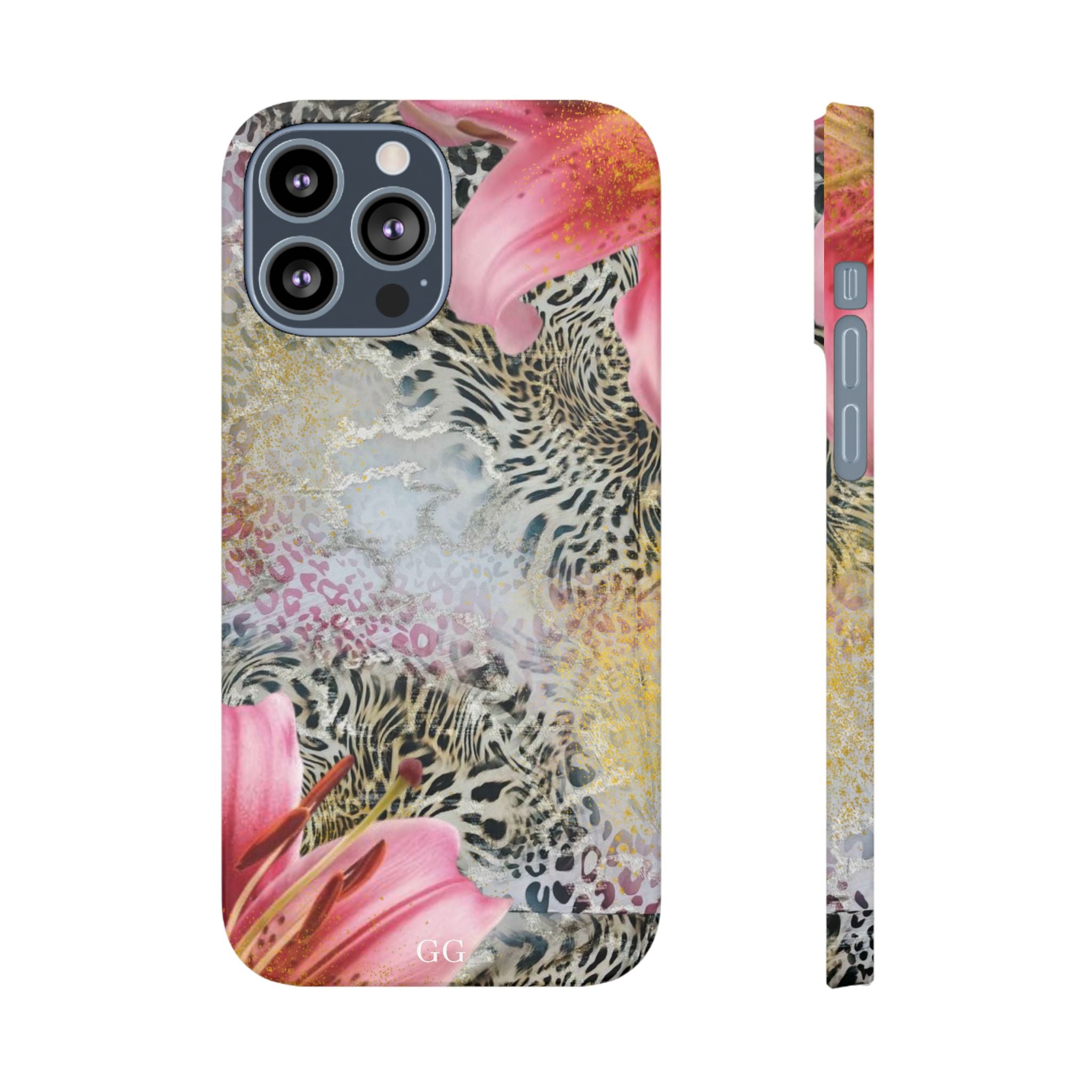 Floral Leopard Print Slim Case for iPhone