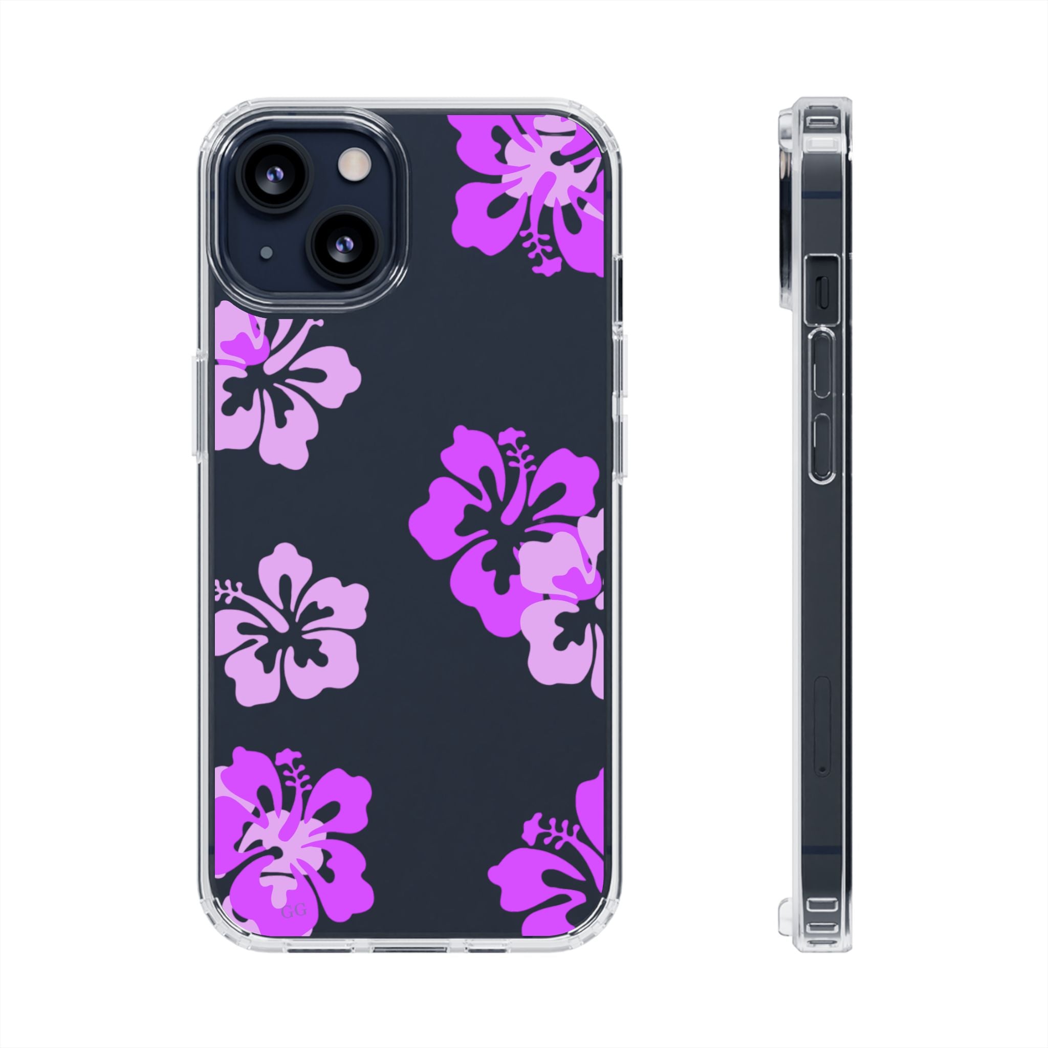 Island Blossom Purple hibiscus Phone Case-Clear impact-Resistant