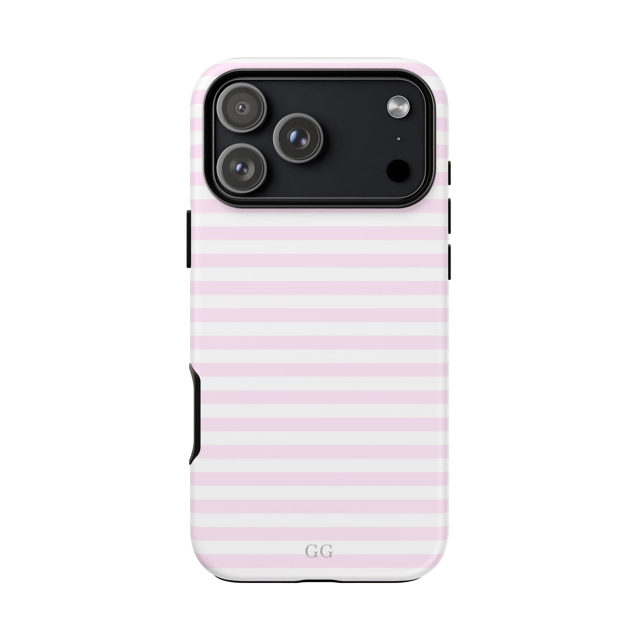 Pastel Pink Striped Tough Phone Case — Slim iPhone Cover