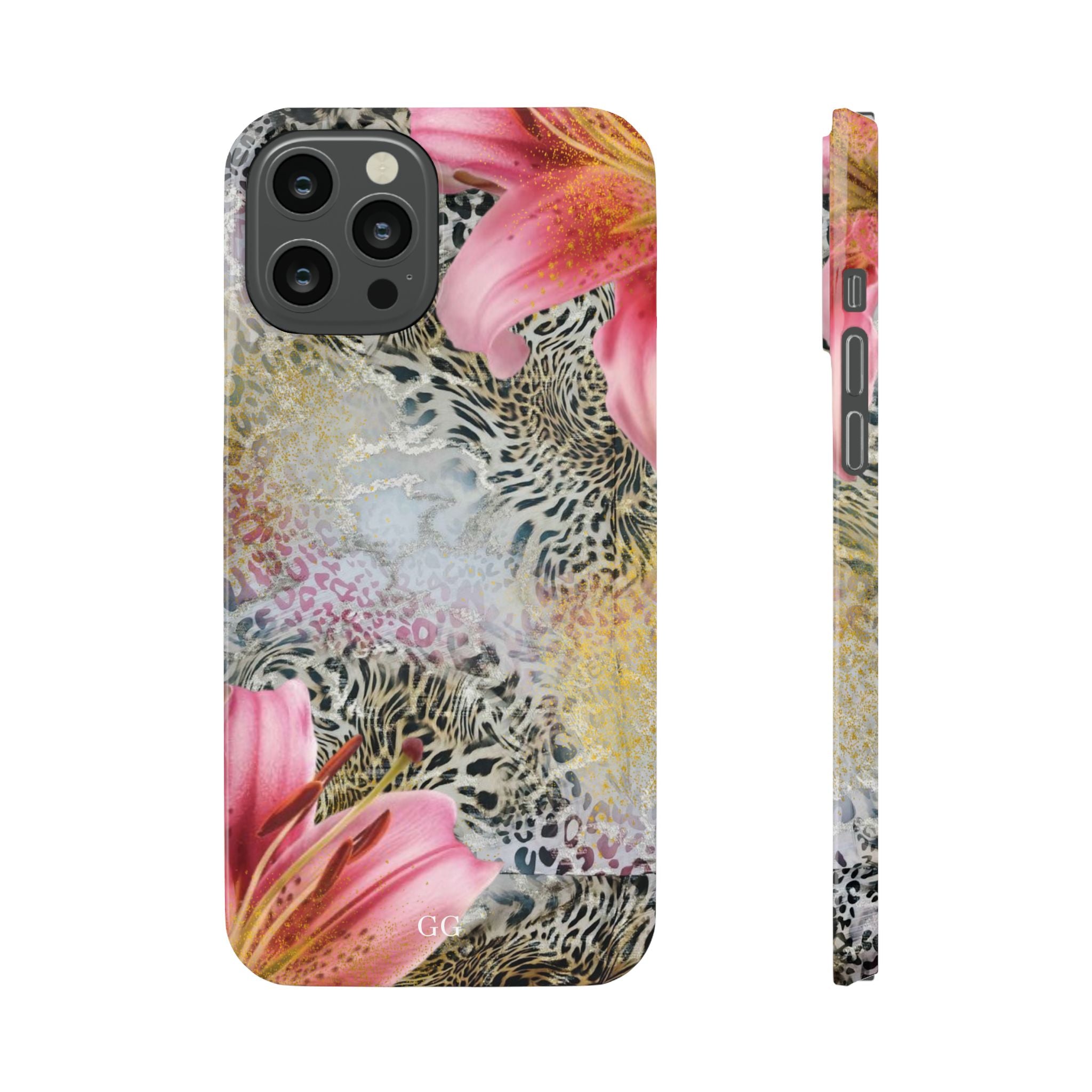 Floral Leopard Print Slim Case for iPhone