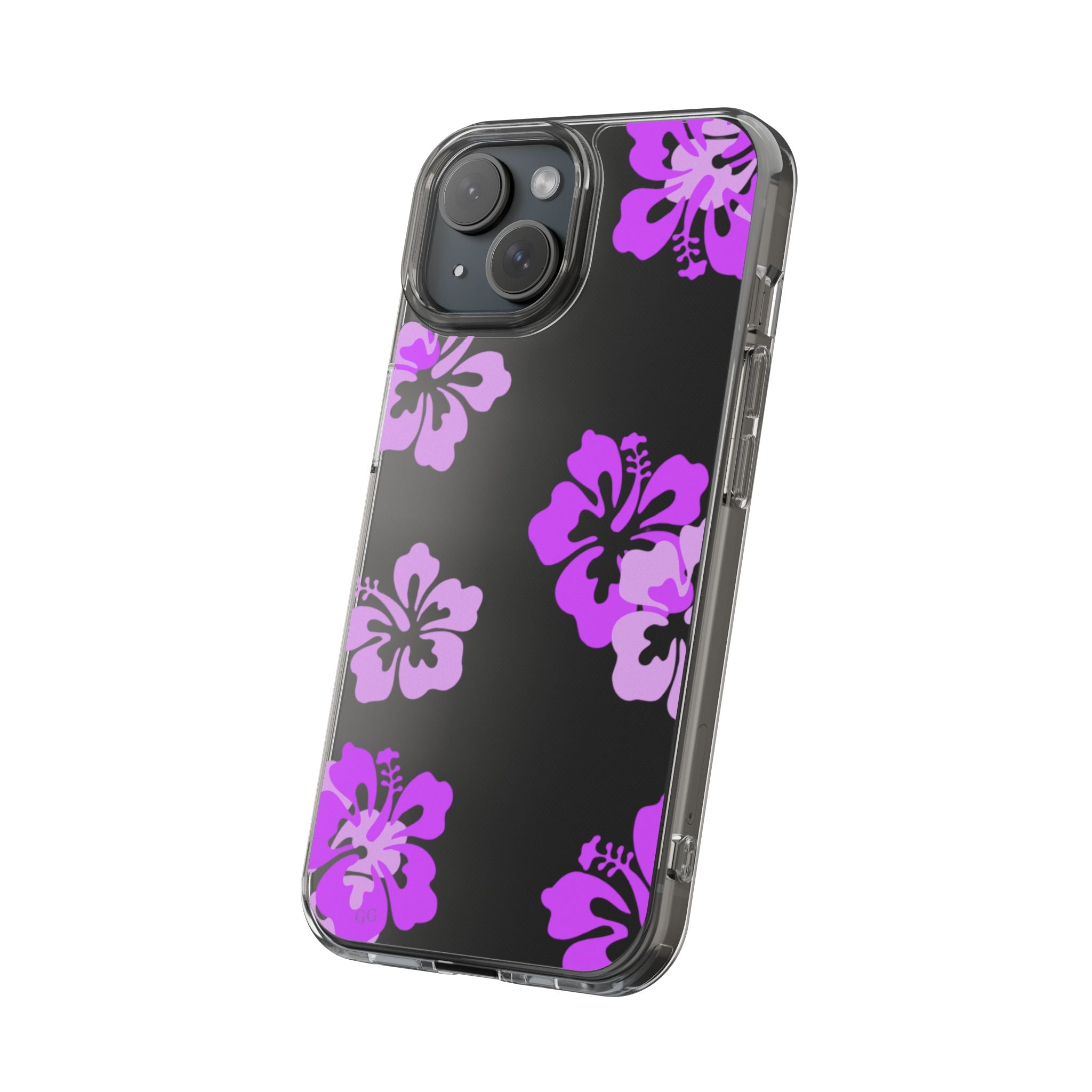 Island Blossom Purple hibiscus Phone Case-Clear impact-Resistant