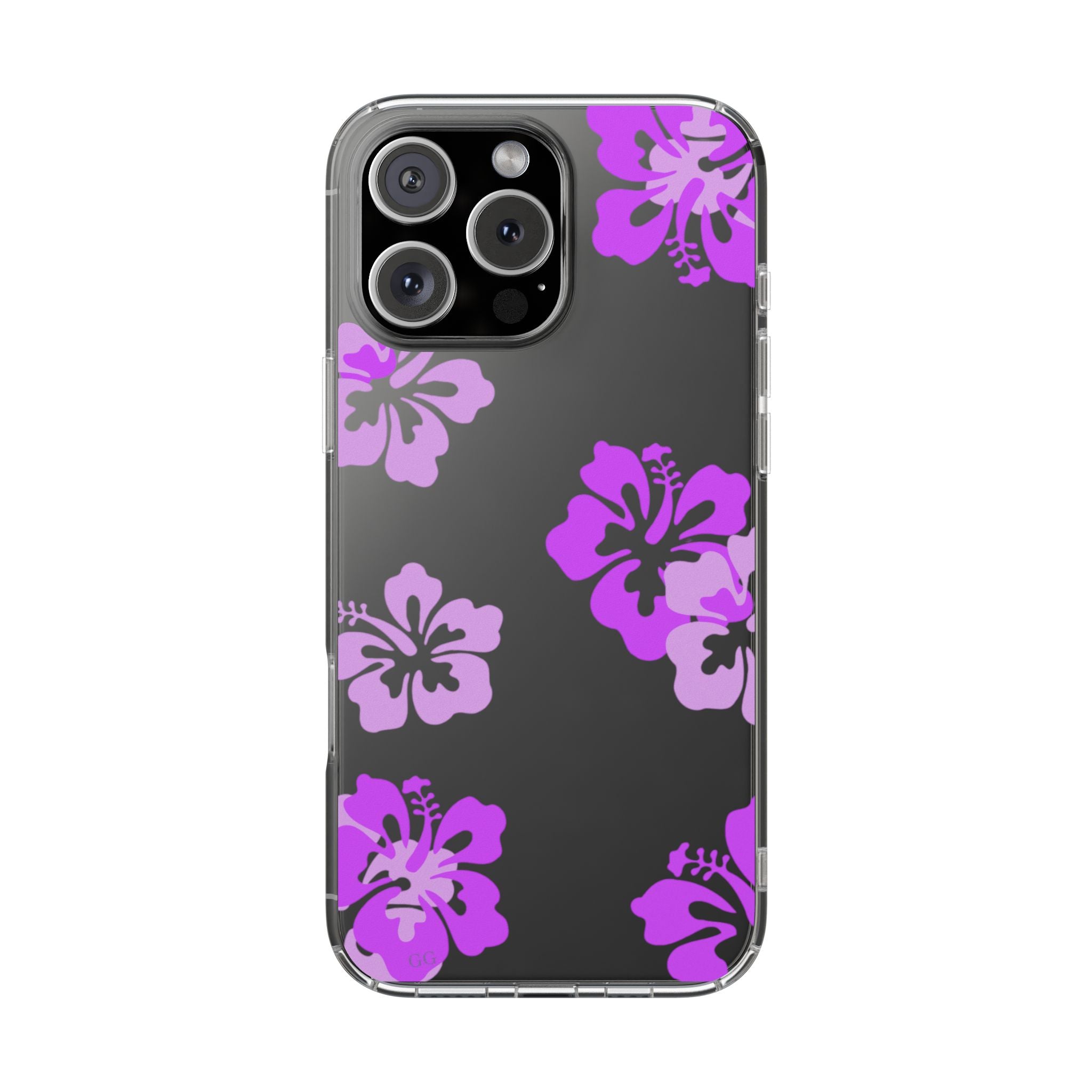 Island Blossom Purple hibiscus Phone Case-Clear impact-Resistant