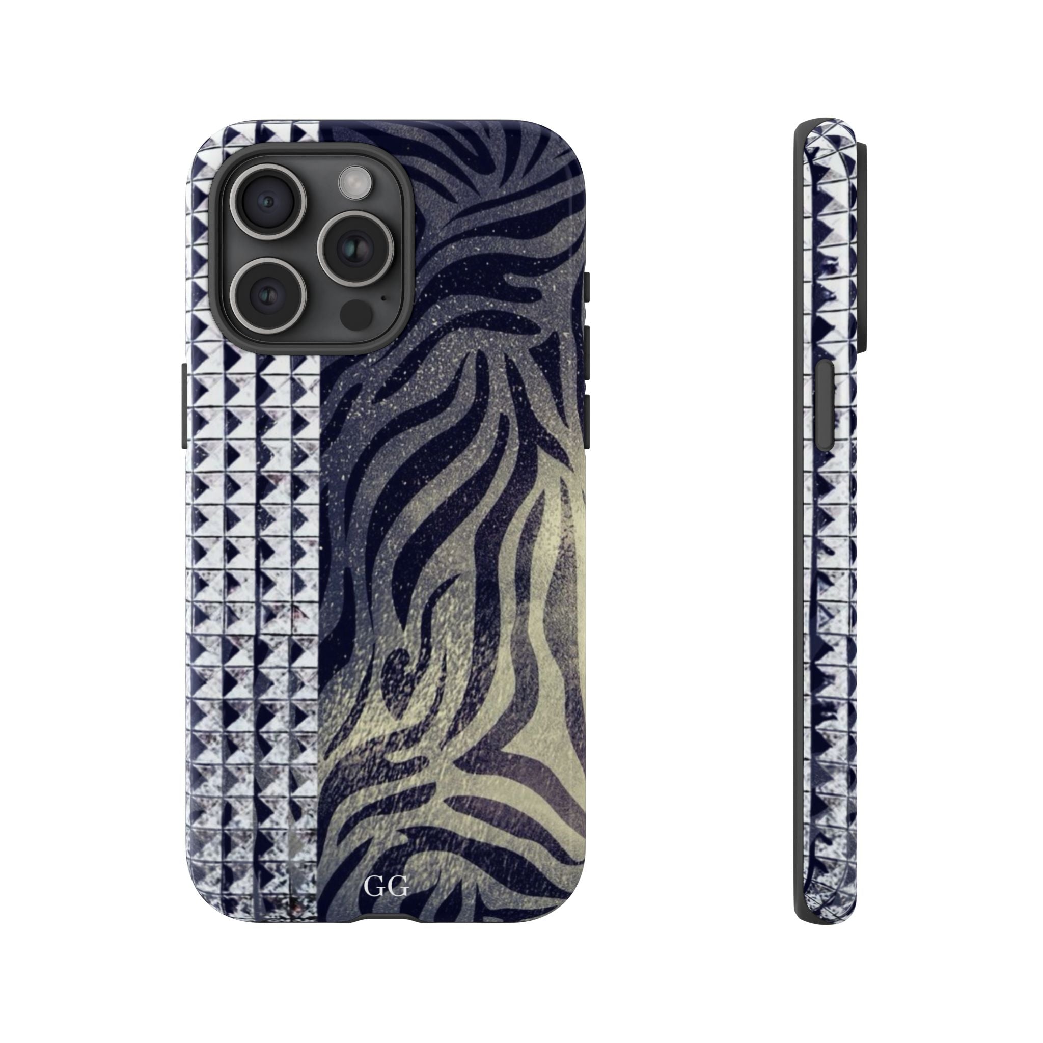 Zebra Studded Design Tough Phone Case — iPhone Cover