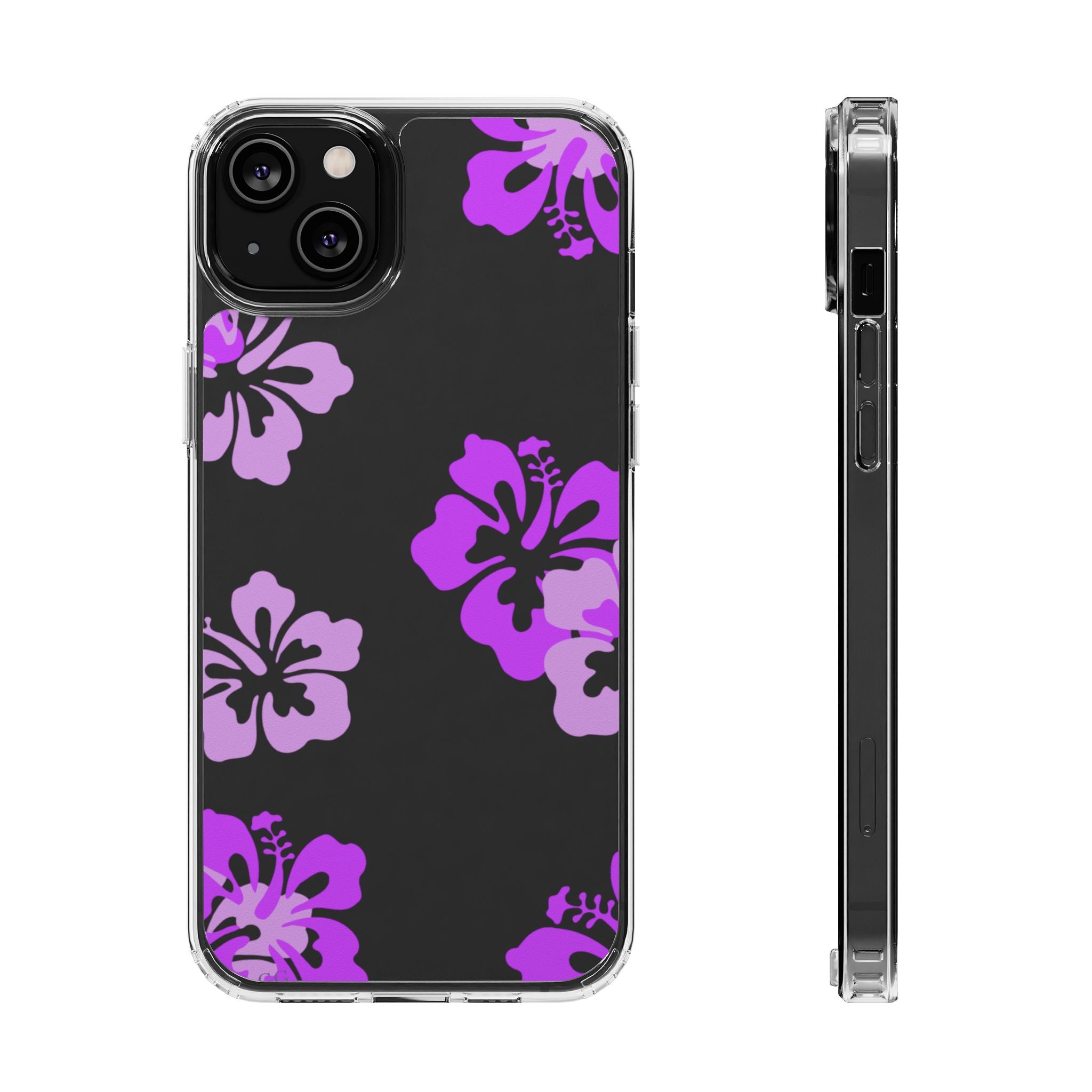 Island Blossom Purple hibiscus Phone Case-Clear impact-Resistant