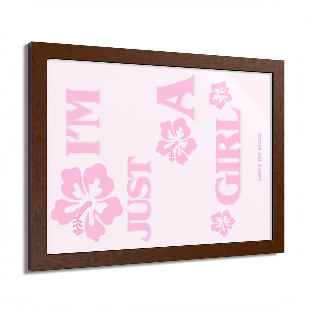 Floral Wall Art Print - 'I'm Just A Girl' Framed Poster