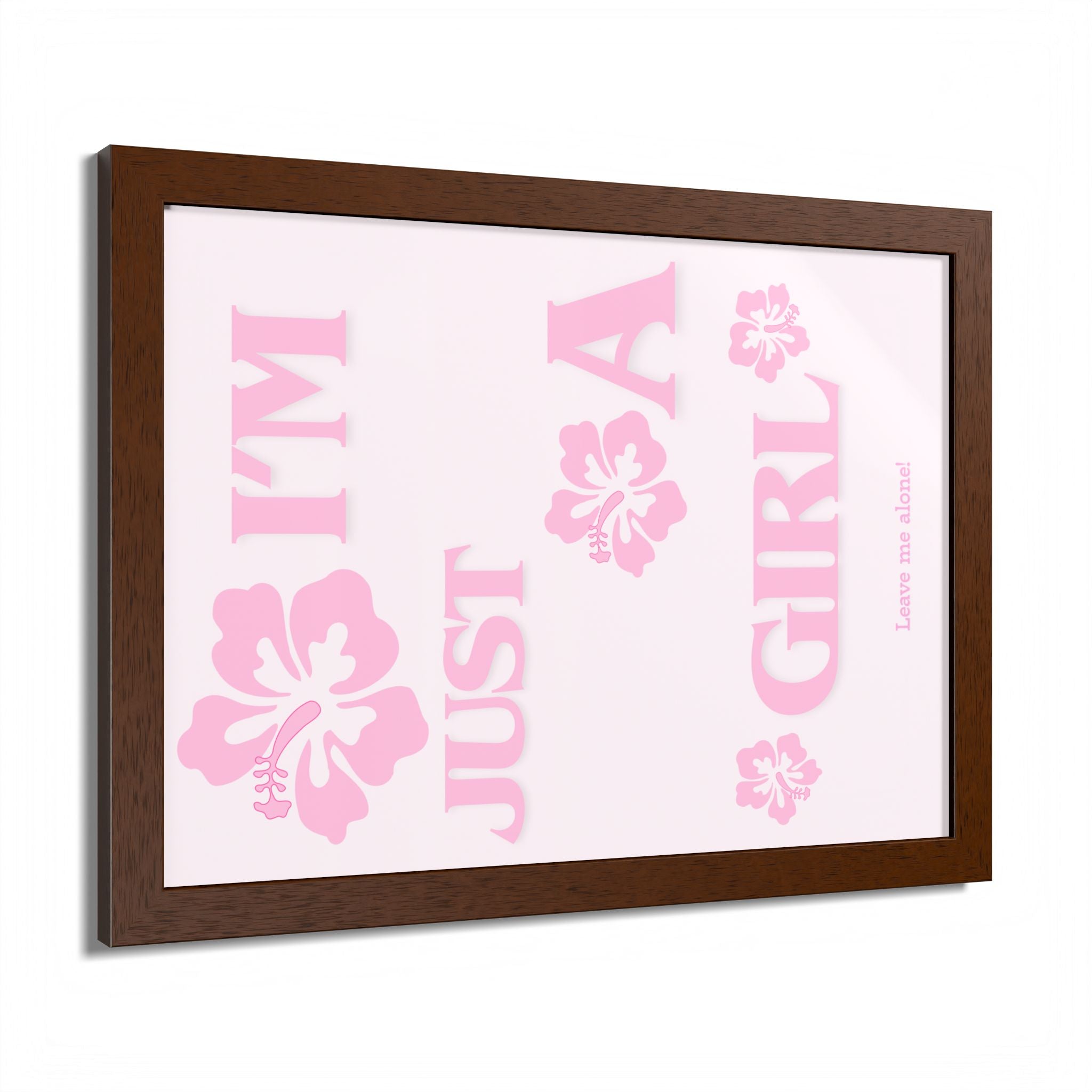 Floral Wall Art Print - 'I'm Just A Girl' Framed Poster