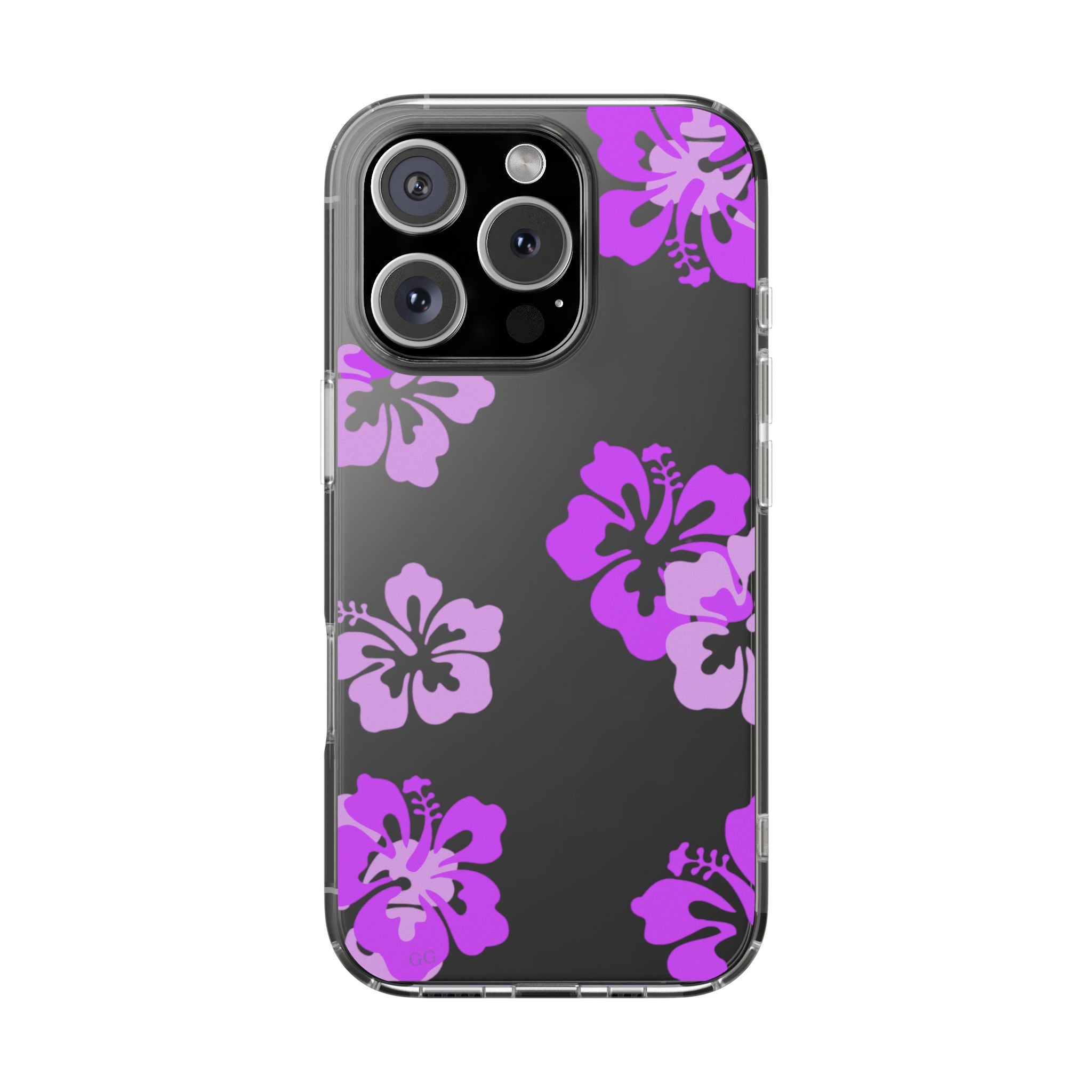 Island Blossom Purple hibiscus Phone Case-Clear impact-Resistant