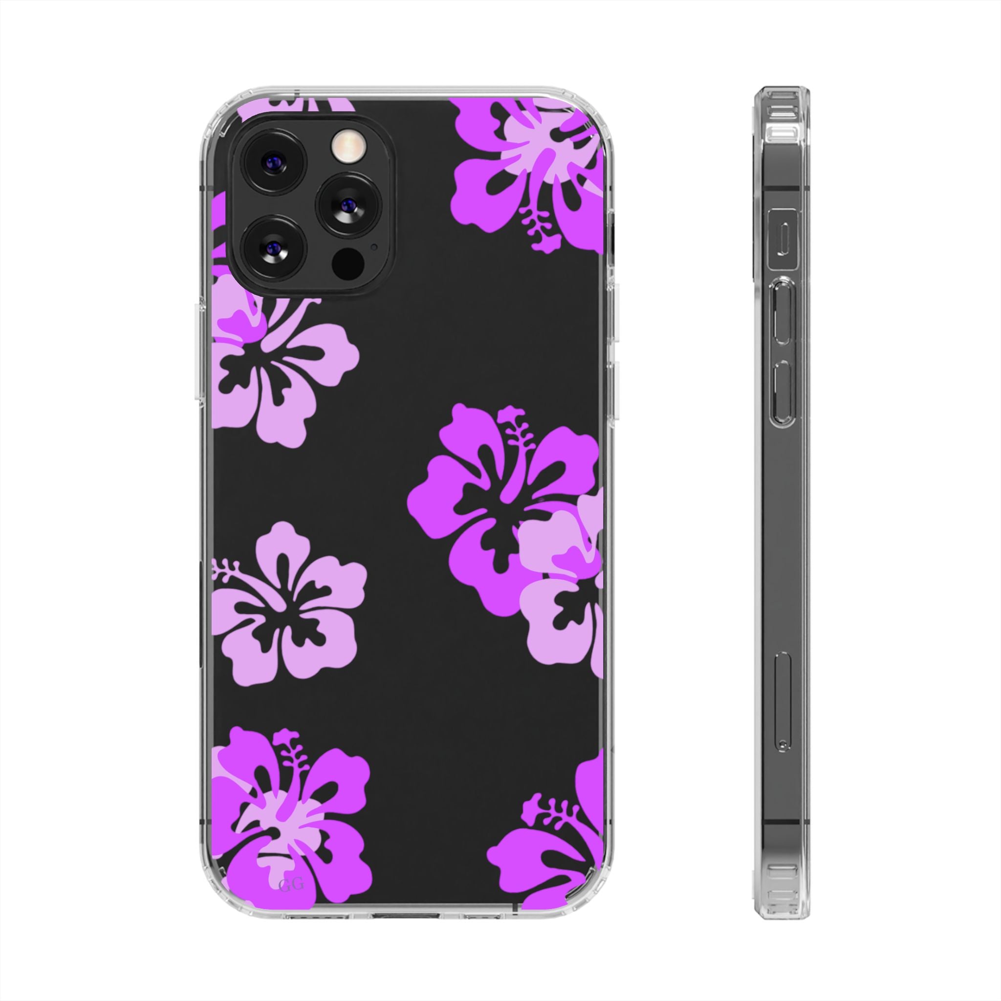 Island Blossom Purple hibiscus Phone Case-Clear impact-Resistant