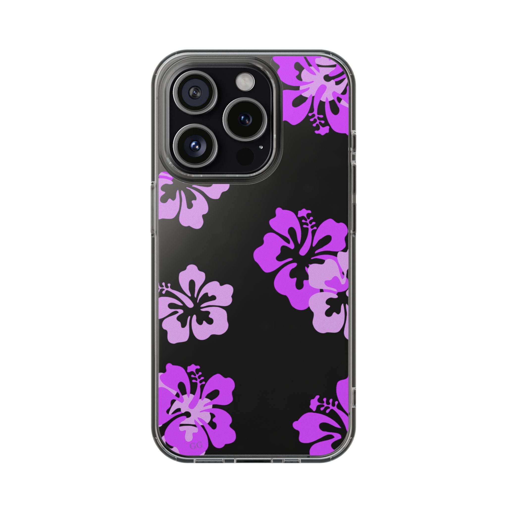Island Blossom Purple hibiscus Phone Case-Clear impact-Resistant