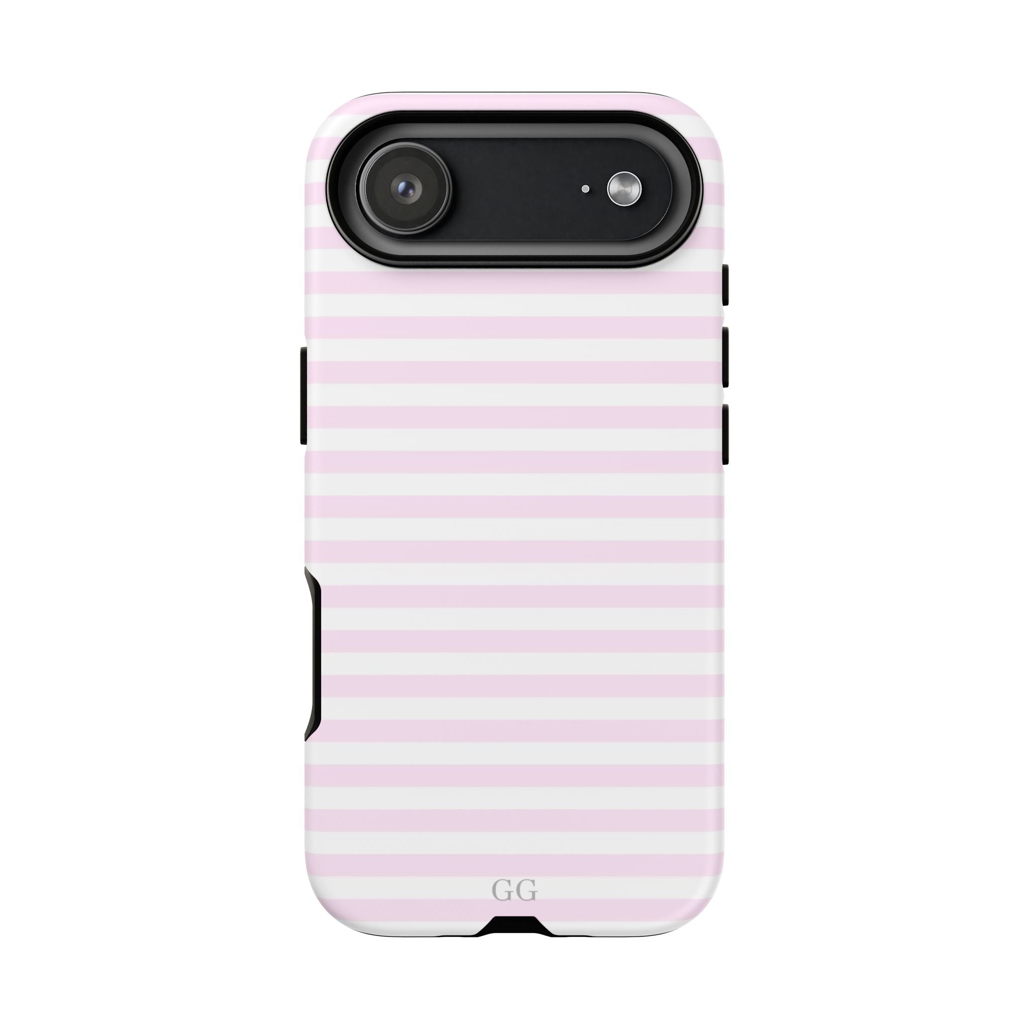 Pastel Pink Striped Tough Phone Case — Slim iPhone Cover