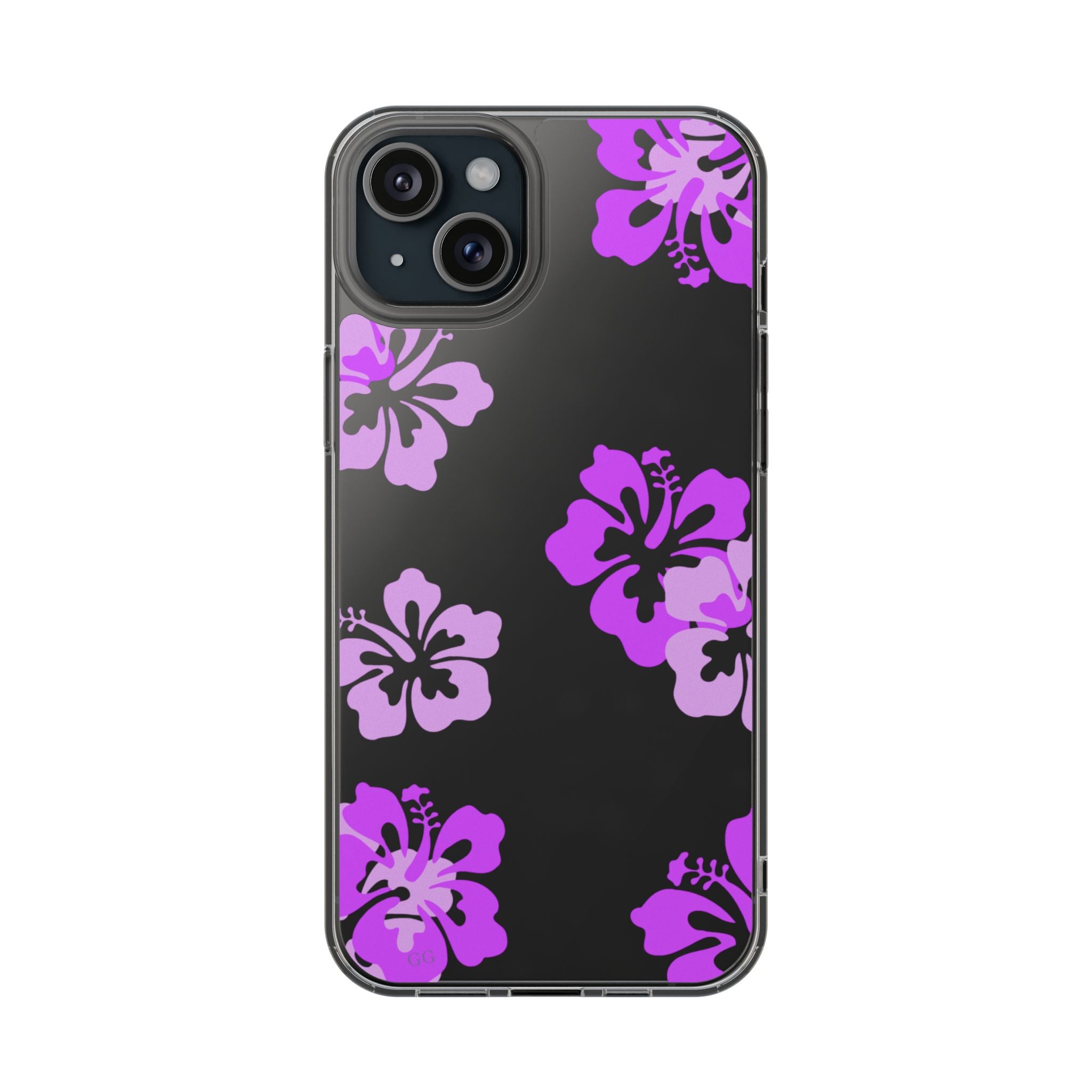 Island Blossom Purple hibiscus Phone Case-Clear impact-Resistant