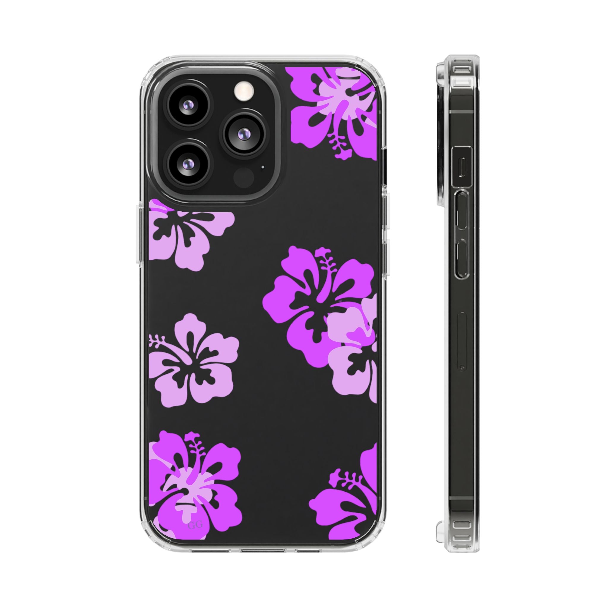 Island Blossom Purple hibiscus Phone Case-Clear impact-Resistant